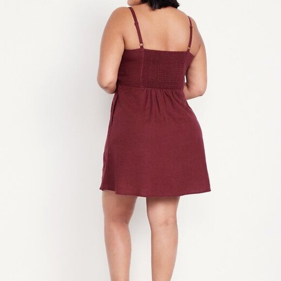 OLD NAVY - Fit & Flare Cami Mini Dress (sz M, burgundy) - Picture 7 of 10